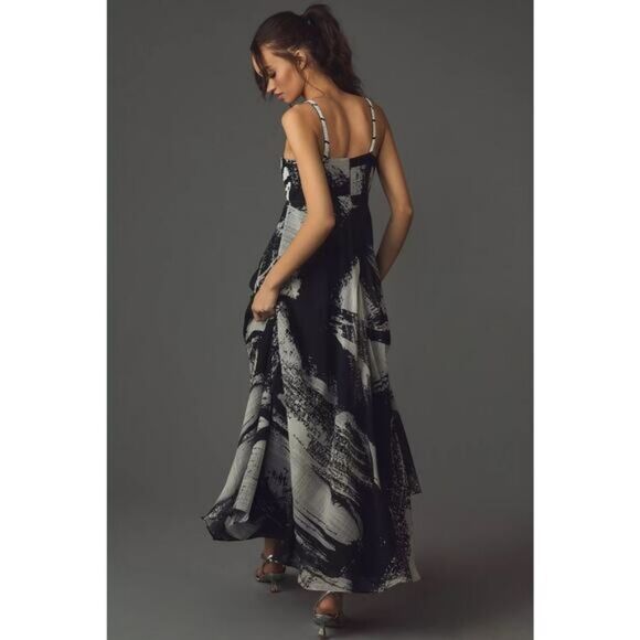 Anthropologie NIKITA MHAISALKAR Abstract Tiered Midi Dress NWT Sz L - Picture 2 of 9